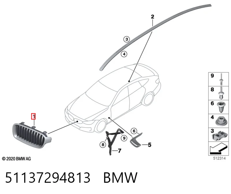 51137294813 BMW Решітка радіатора