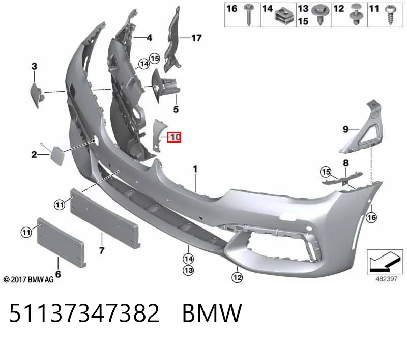 51137347382 BMW Ободок решітки радіатора