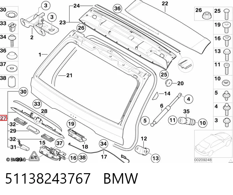 51138243767 BMW Ручка ляди, зовнішня