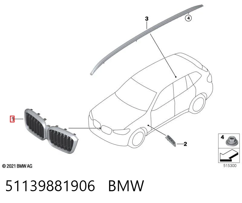 51139881906 BMW Решітка радіатора