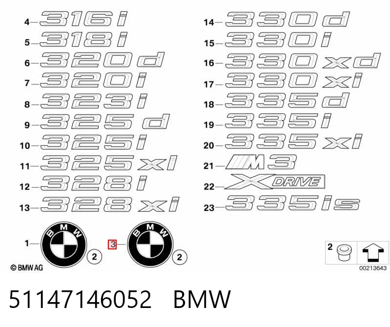 51147146052 BMW Емблема капота