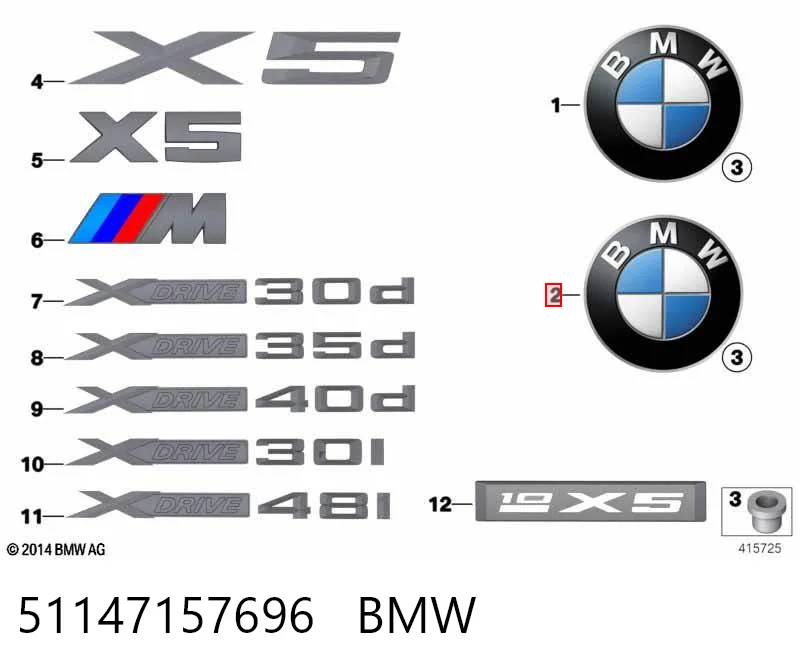 51147157696 BMW Емблема кришки багажника, фірмовий значок