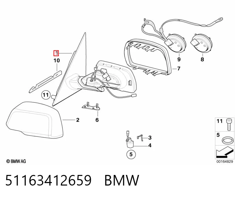 Ліве бічне дзеркало BMW X3 позашляховик (E83) (2004 - 2010) ціна, від 180.55 USD