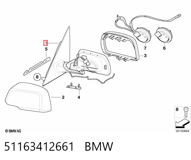 Купити Ліве бокове дзеркало BMW X3  E83