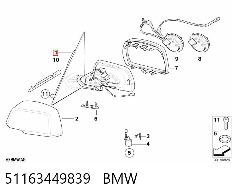 Дзеркало ліве BMW X3 