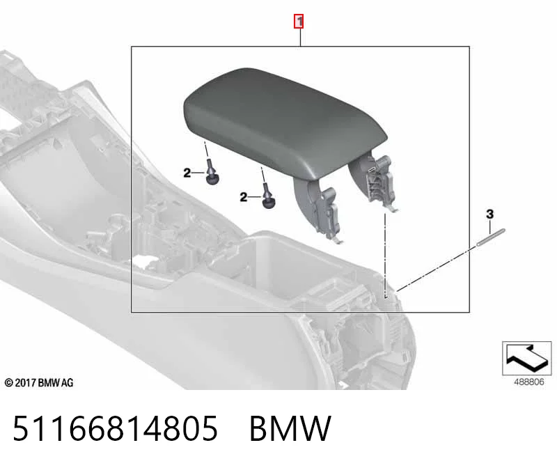 51166814805 BMW Підлокітник заднього сидіння