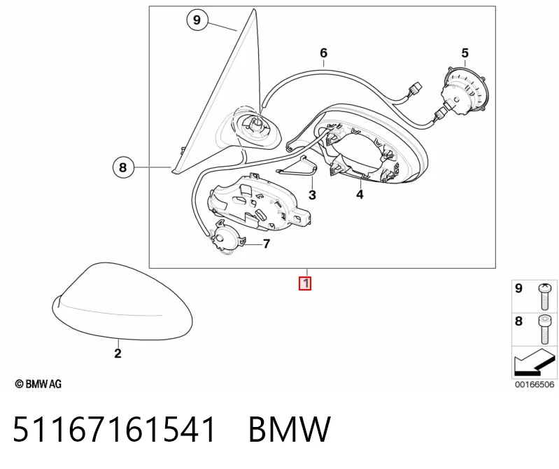 Дзеркало заднього виду, ліве на BMW 3  E90