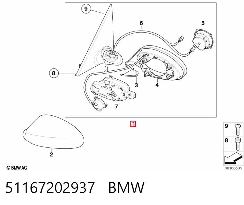  Ліве бокове дзеркало BMW 3 