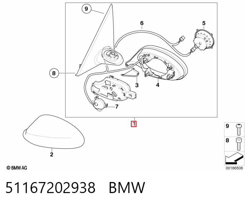  Дзеркало праве BMW 3 