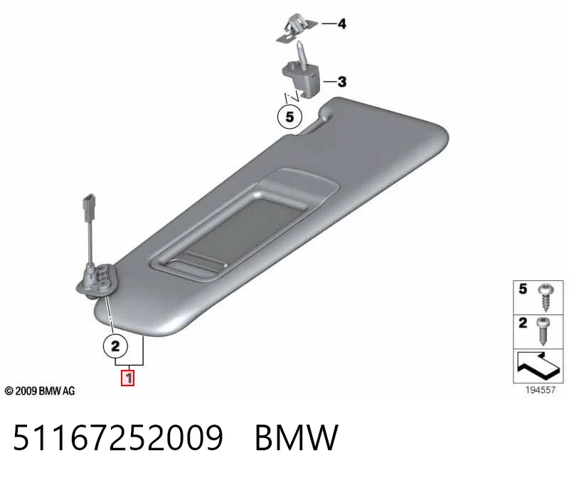 51167252009 BMW Козирок протисонячний
