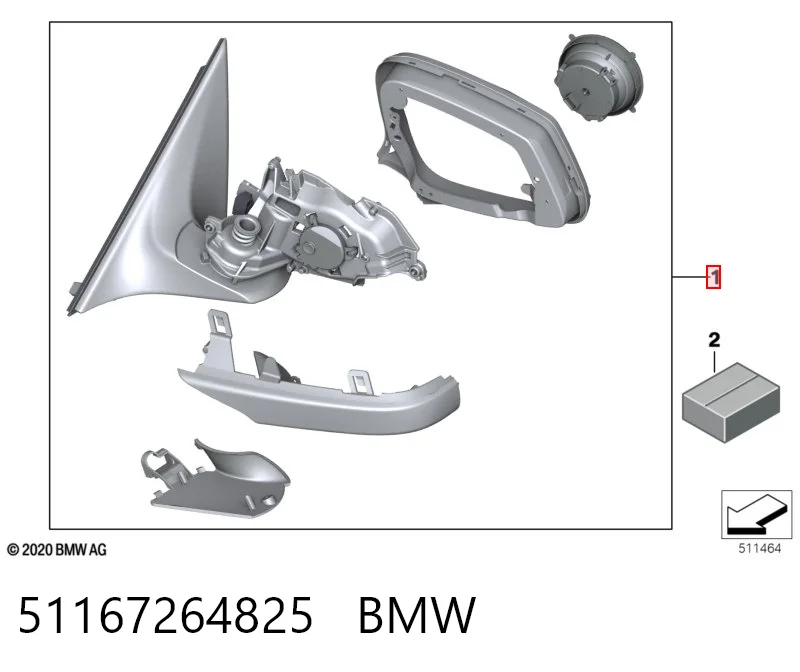 Дзеркало заднього виду, ліве на BMW 7  F01, F02, F03, F04