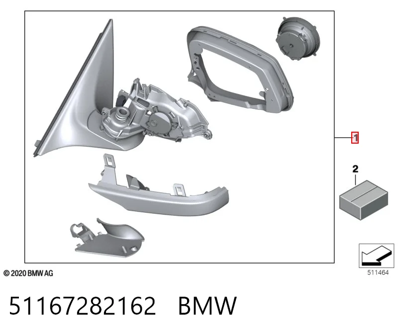 Праве бічне дзеркало BMW 7 седан (F01, F02, F03, F04) (2008 - 2015) ціна, від 66.19 USD