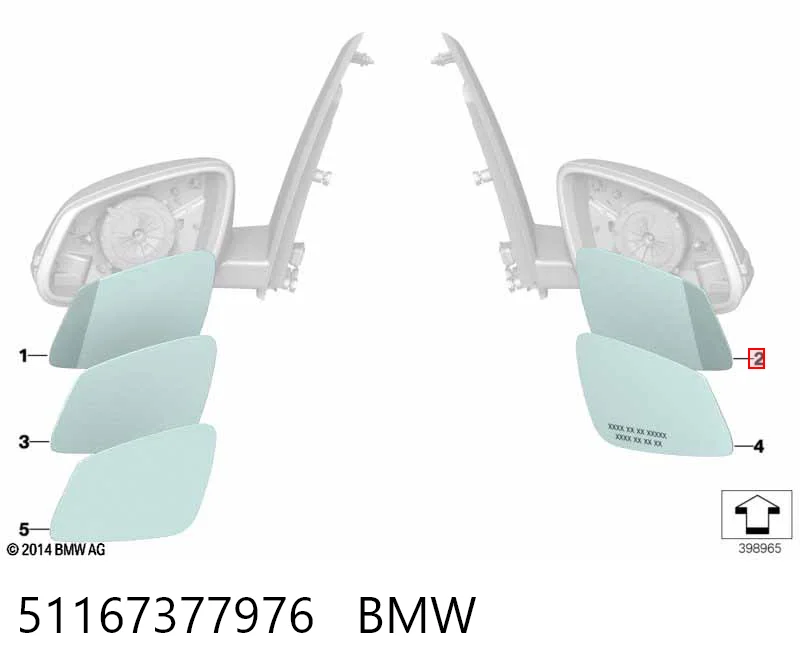51167377976 BMW Дзеркальний елемент правий