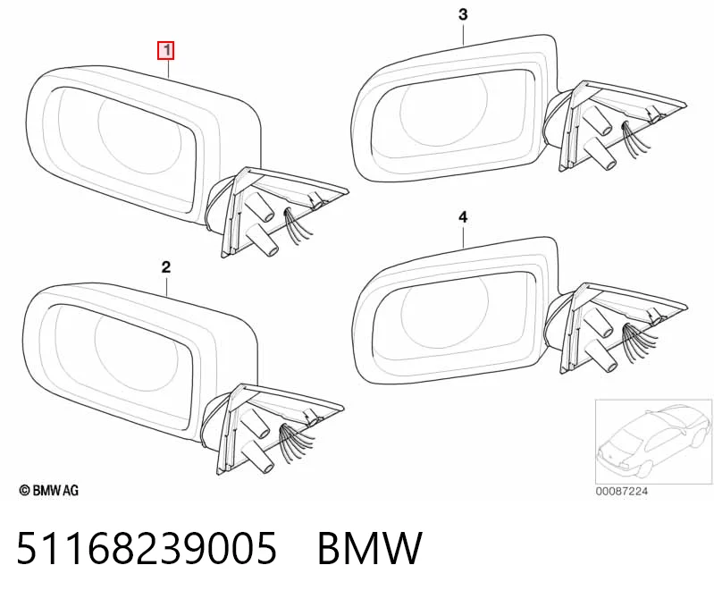Ліве бічне дзеркало TYC 388BMD014TA ціна, від 117.49 USD