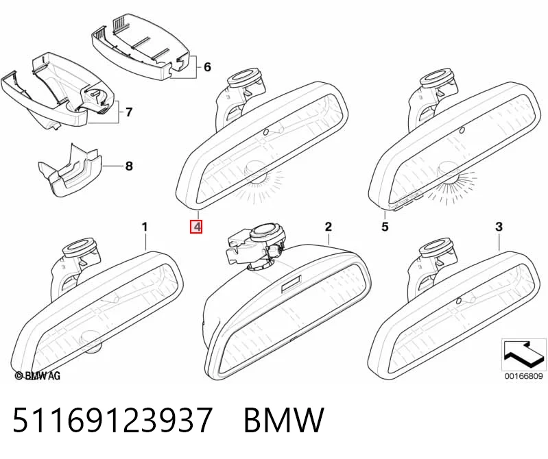 Салоне дзеркало заднього виду на BMW 7  E65, E66, E67