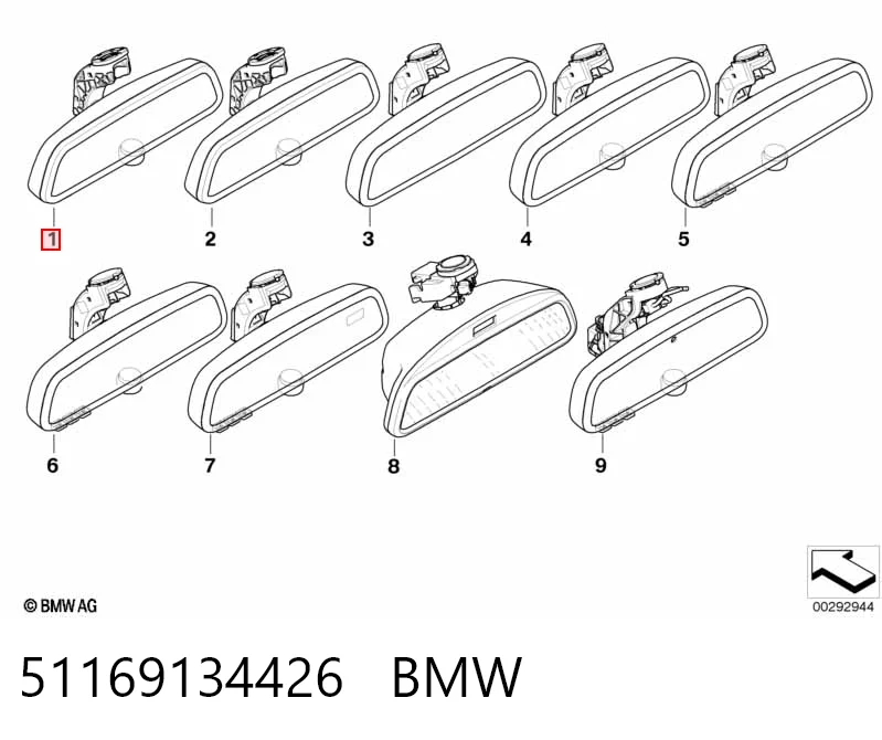 Купити Дзеркало салону BMW 7  E38
