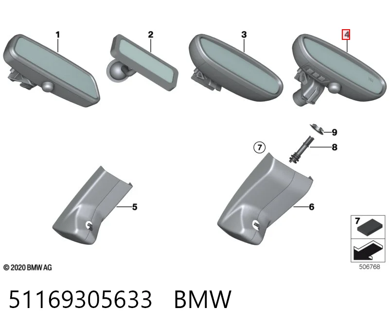Купити 51169391337 BMW Дзеркало салону авто