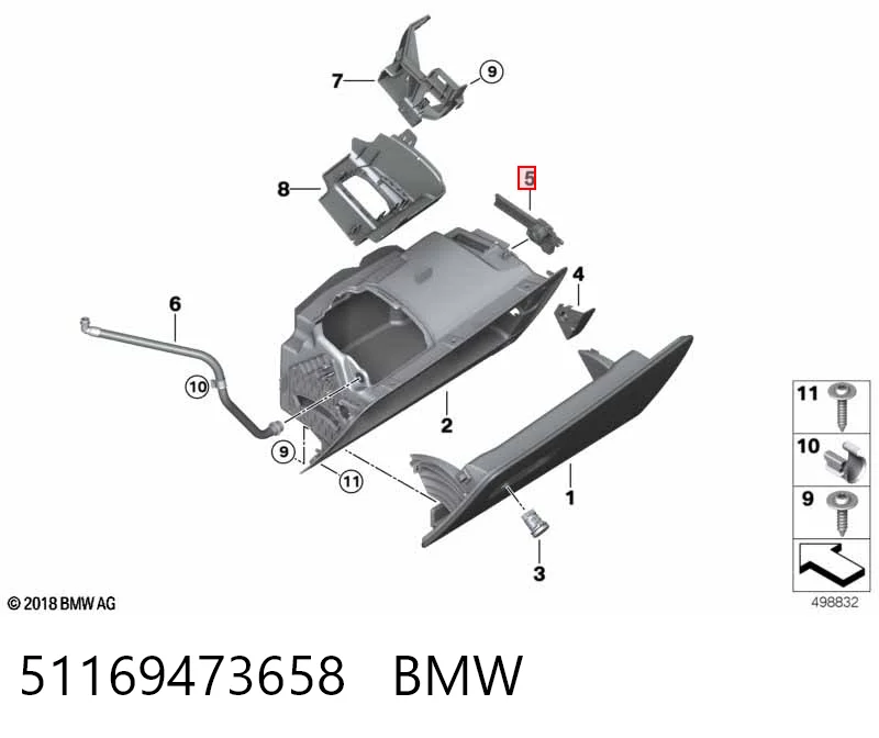 51169473658 BMW Амортизатор кришки бардачка