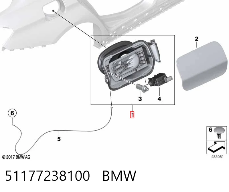 51177238100 BMW Заливна горловина бензобака