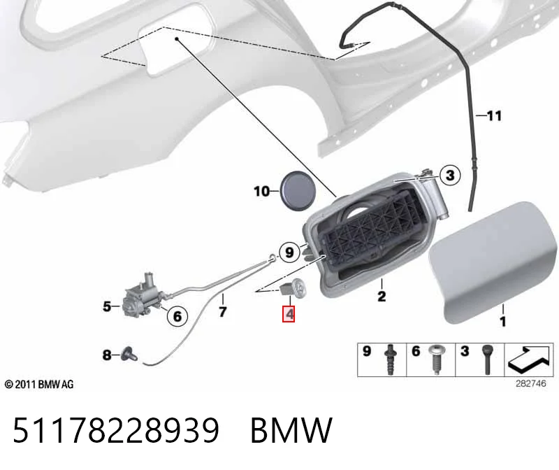 51178228939 BMW Фіксатор лючка бензобака
