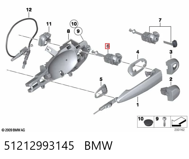 51212993145 BMW Лічинка замка лівих дверей