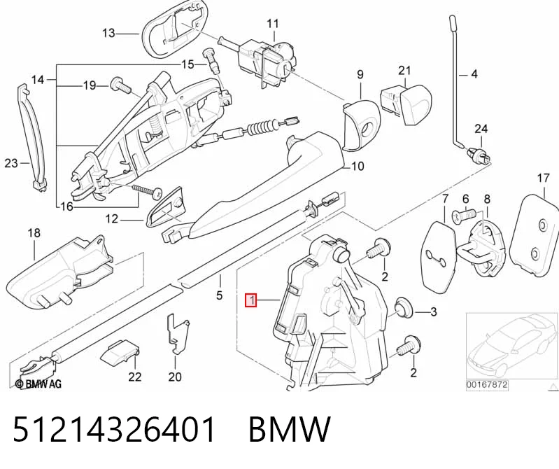51214326401 BMW Замок водійських дверей