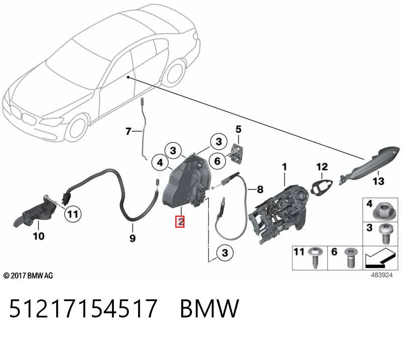 51217154517 BMW Замок водійських дверей
