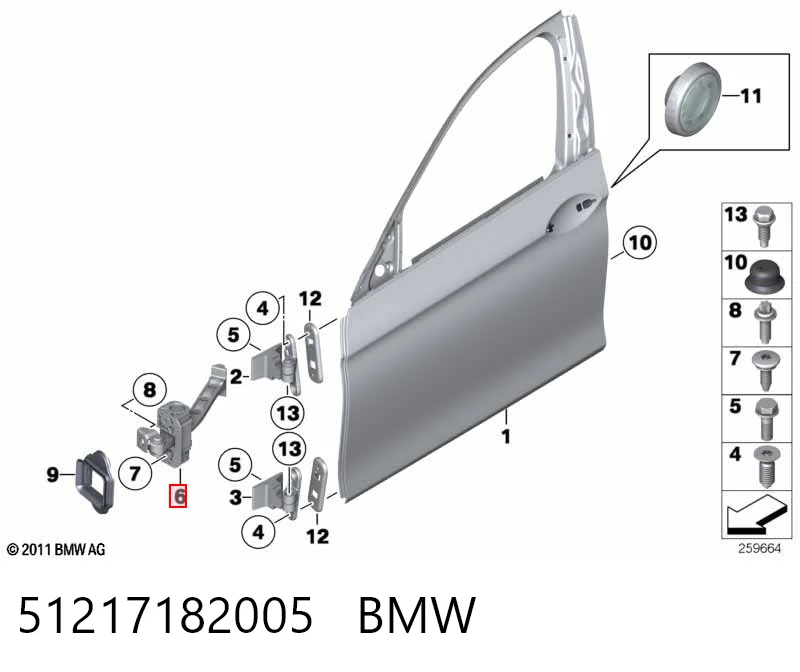 51217182005 BMW Обмежувач відкриття дверей, передній
