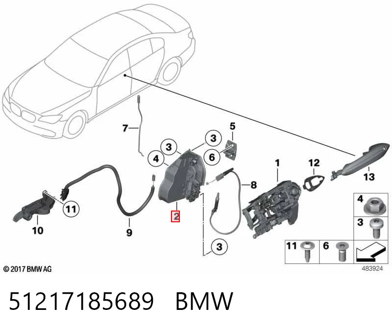 51217185689 BMW Замок водійських дверей