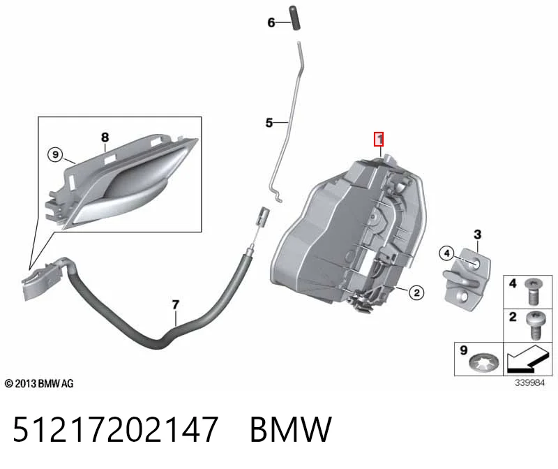 51217202147 BMW Замок задніх дверей, лівих