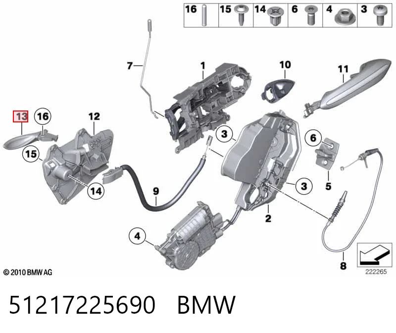 51217225690 BMW Ручка задніх дверей зовнішня
