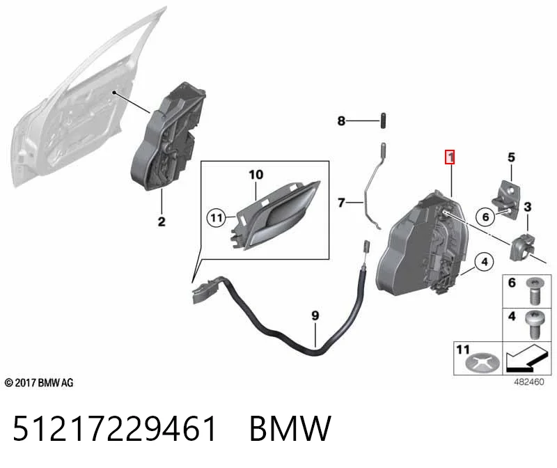 51217229461 BMW Замок водійських дверей
