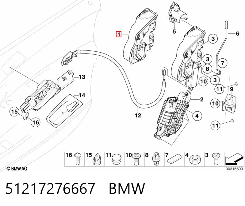 Замок передньої двері, лівої BMW 3 універсал (E91) (2004 - 2012) ціна, від 57.02 USD