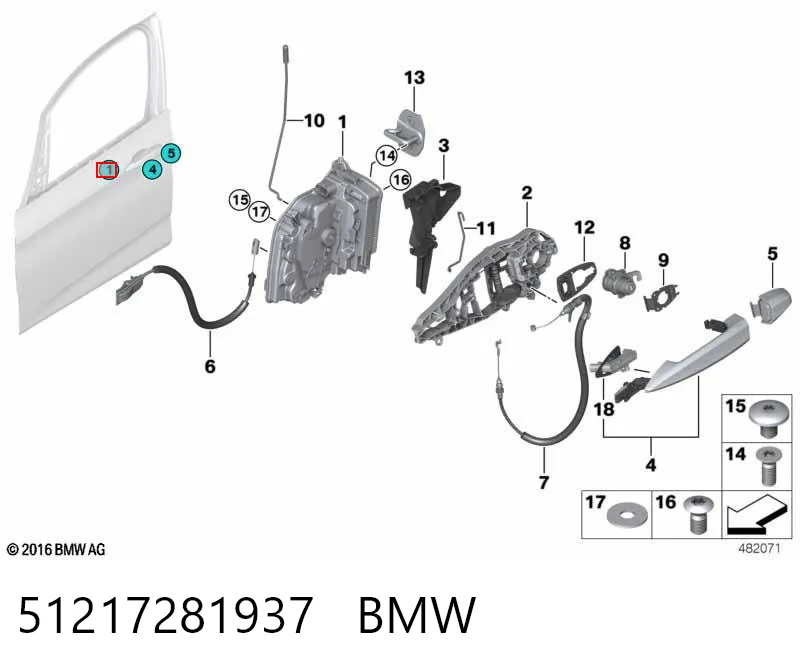 51217281937 BMW Замок водійських дверей