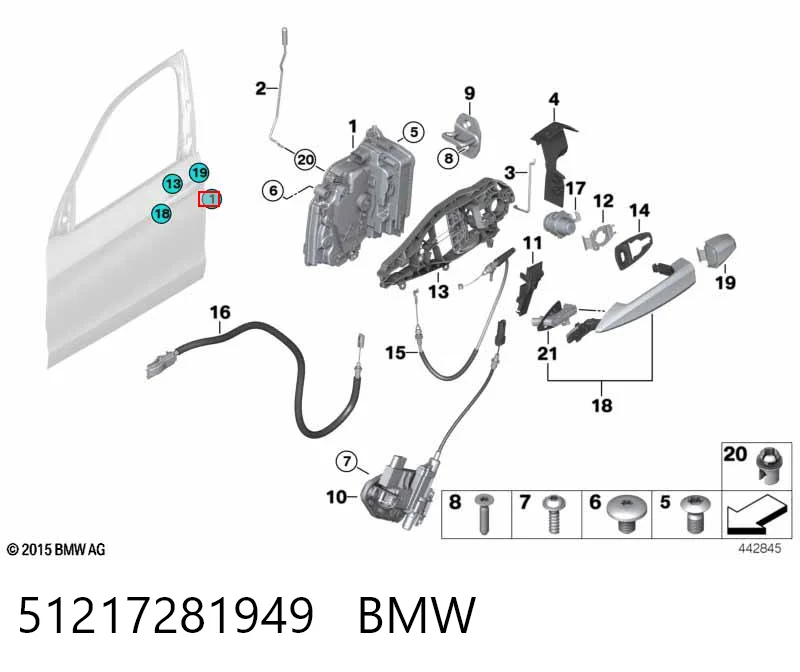 51217281949 BMW Замок водійських дверей