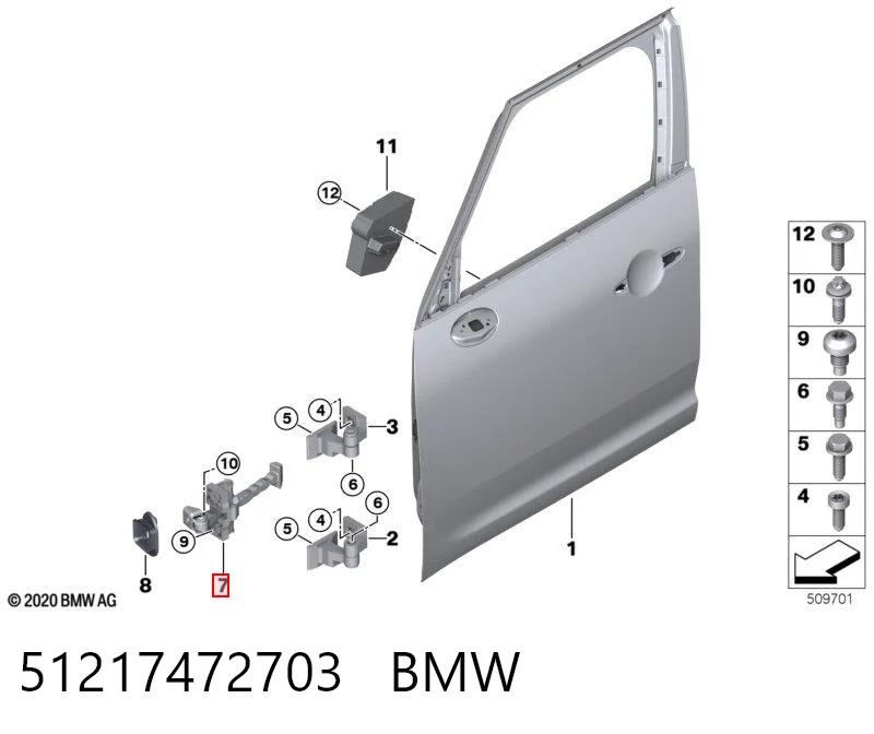 51217472703 BMW Обмежувач відкриття дверей, передній лівий