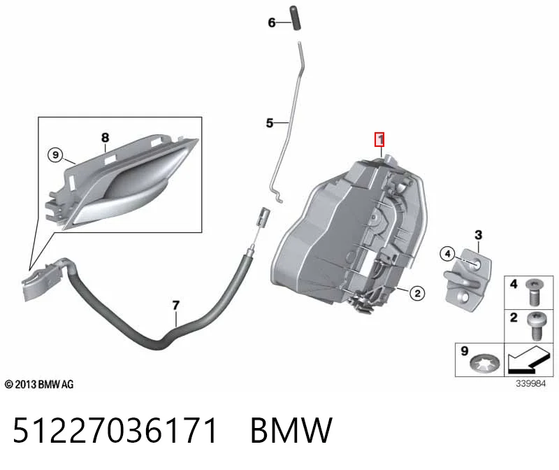 51227036171 BMW Замок задніх дверей, лівих