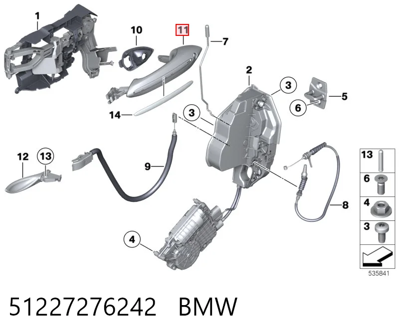 51227276242 BMW Ручка задньої двері зовнішня права