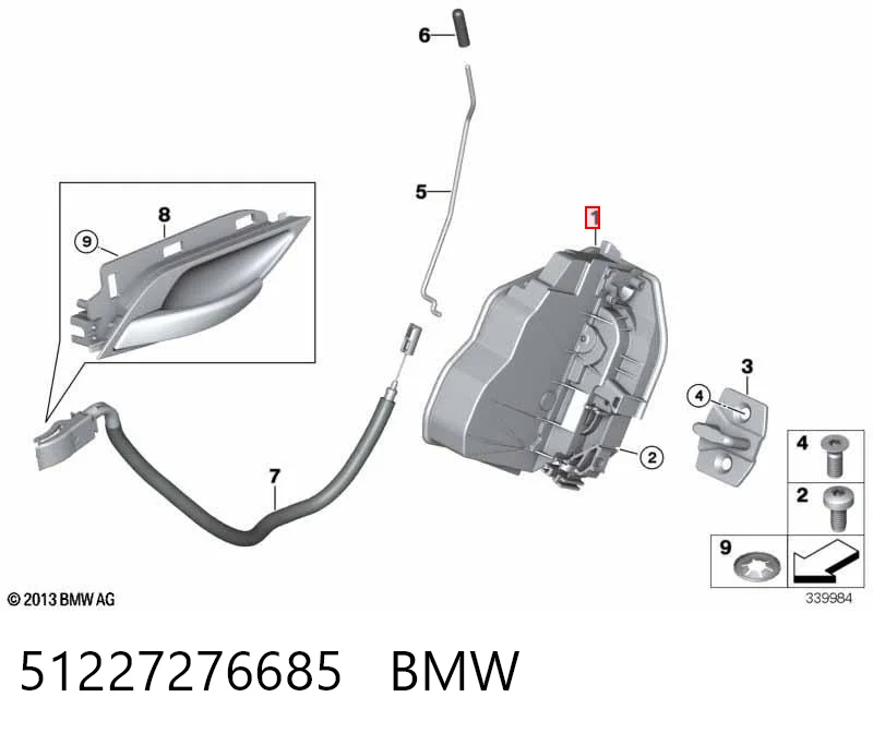51227276685 BMW Замок задніх дверей, лівих