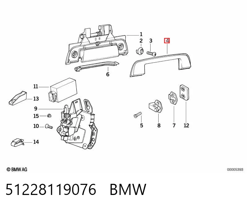 51228119076 BMW Кришка ручки зовнішніх дверей задніх лівих