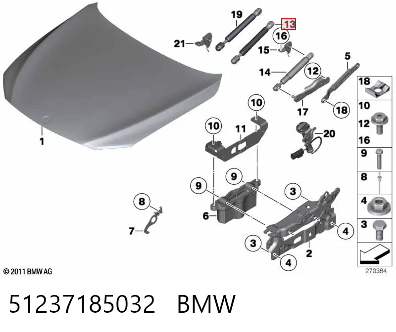 430719102100 Magneti Marelli Стійка капота