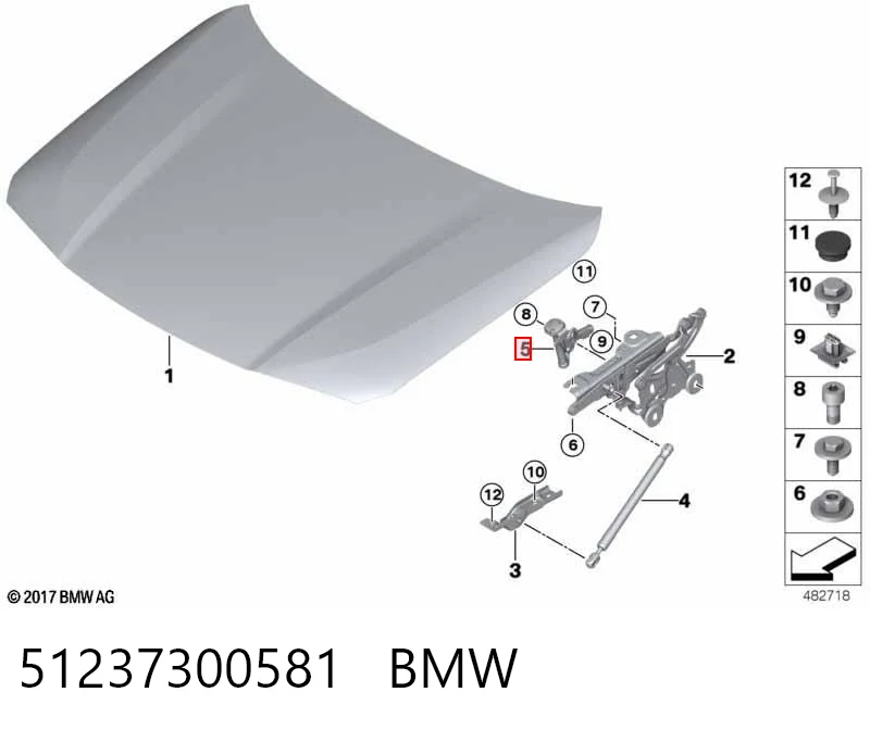 51237300581 BMW Піропатрон петлі капота