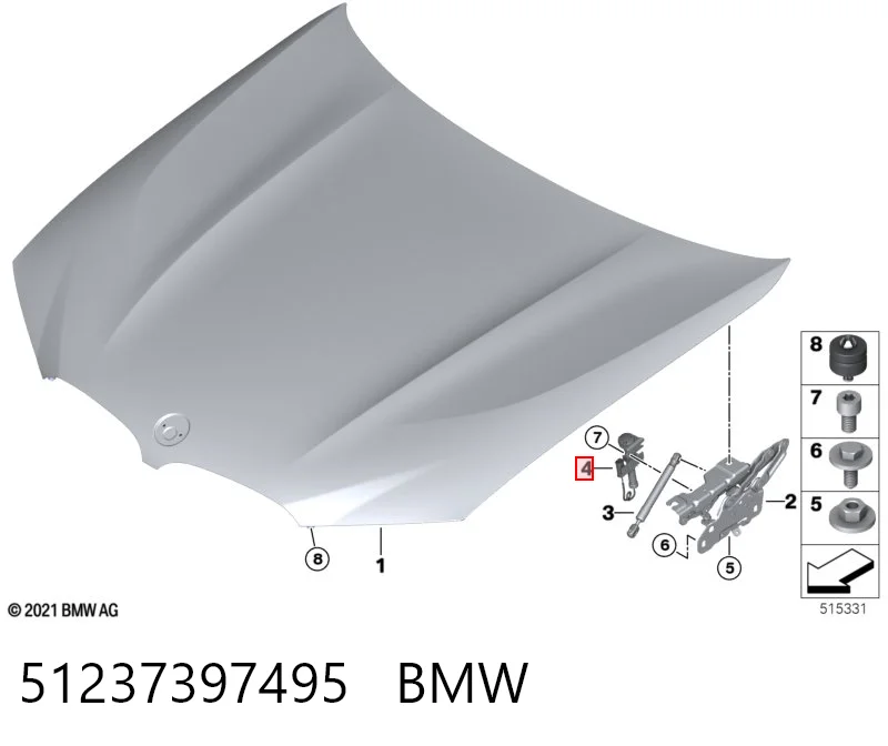 51237397495 BMW Піропатрон петлі капота