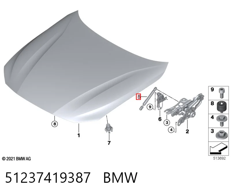  Амортизатор капота BMW 3 
