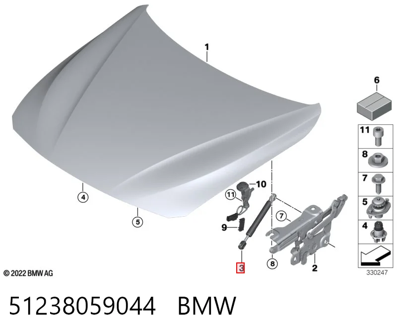51238059044 BMW Стійка капота
