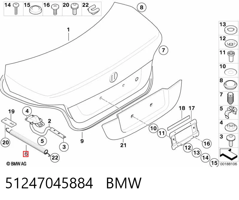 51247045884 BMW Амортизатор кришки багажника / двері 3/5-ї задньої