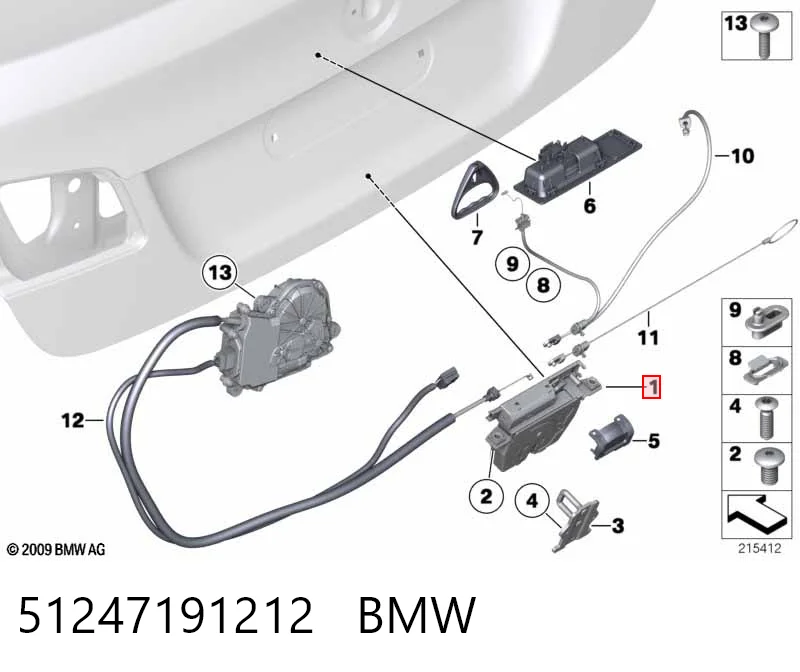 51247191212 BMW Замок п'ятих дверей