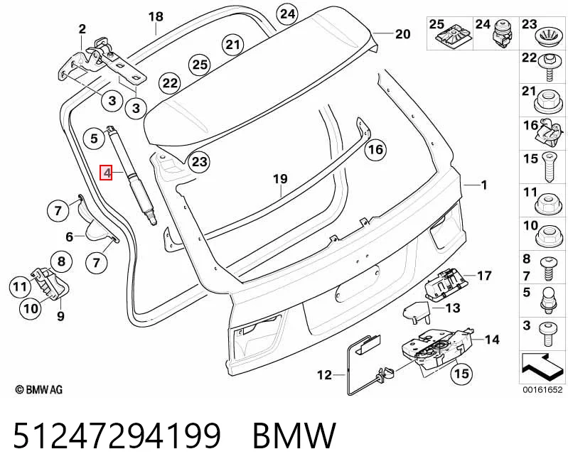 51247294199 BMW Амортизатор кришки багажника / двері 3/5-ї задньої