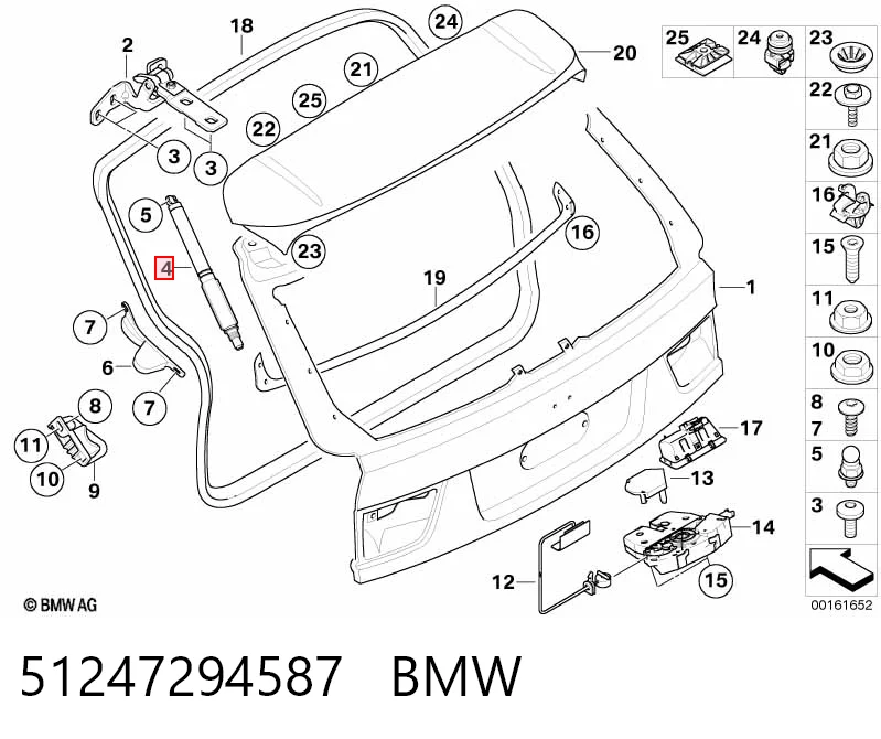 51247294587 BMW Амортизатор кришки багажника / двері 3/5-ї задньої