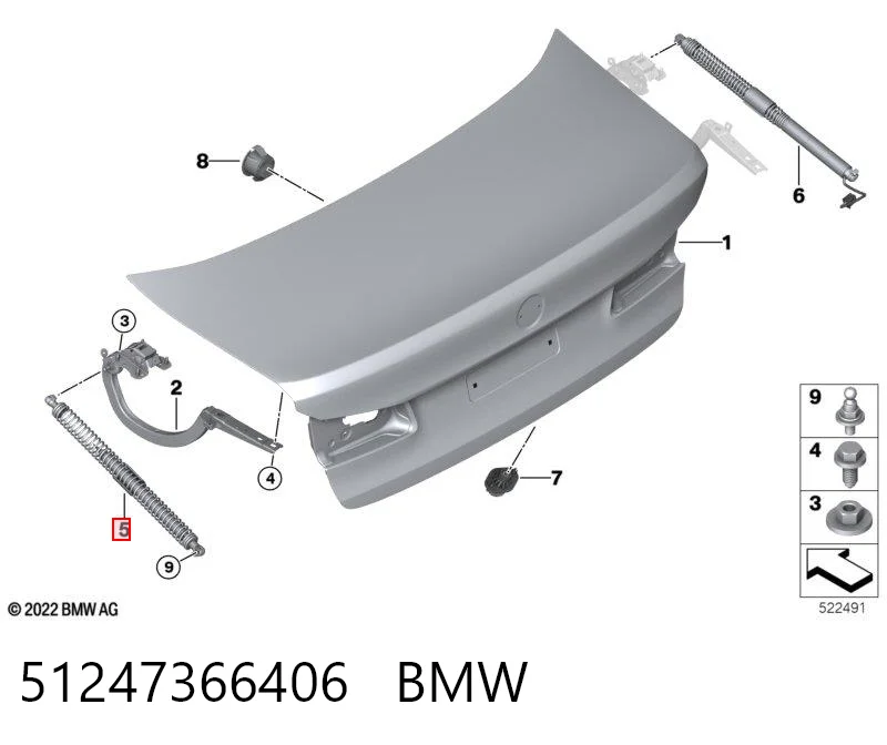 51247366406 BMW Амортизатор кришки багажника / двері 3/5-ї задньої